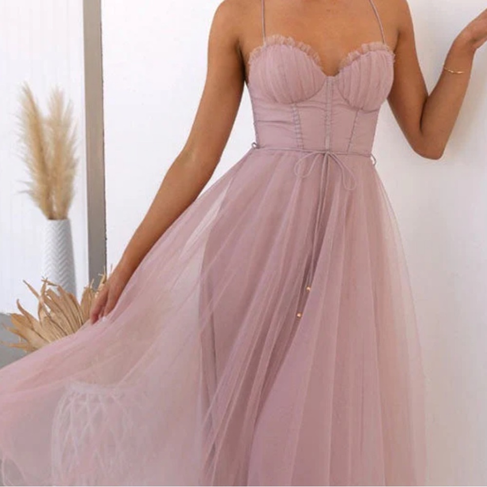 Princess Chiffon Maxi Dress (light pink)